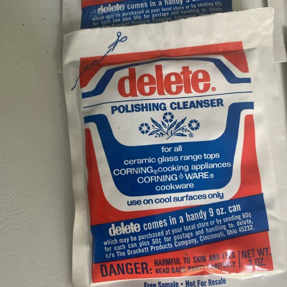 Vintage 70's Delete Polishing Cleanser In Packets For  Corning Ware -lot Of  9